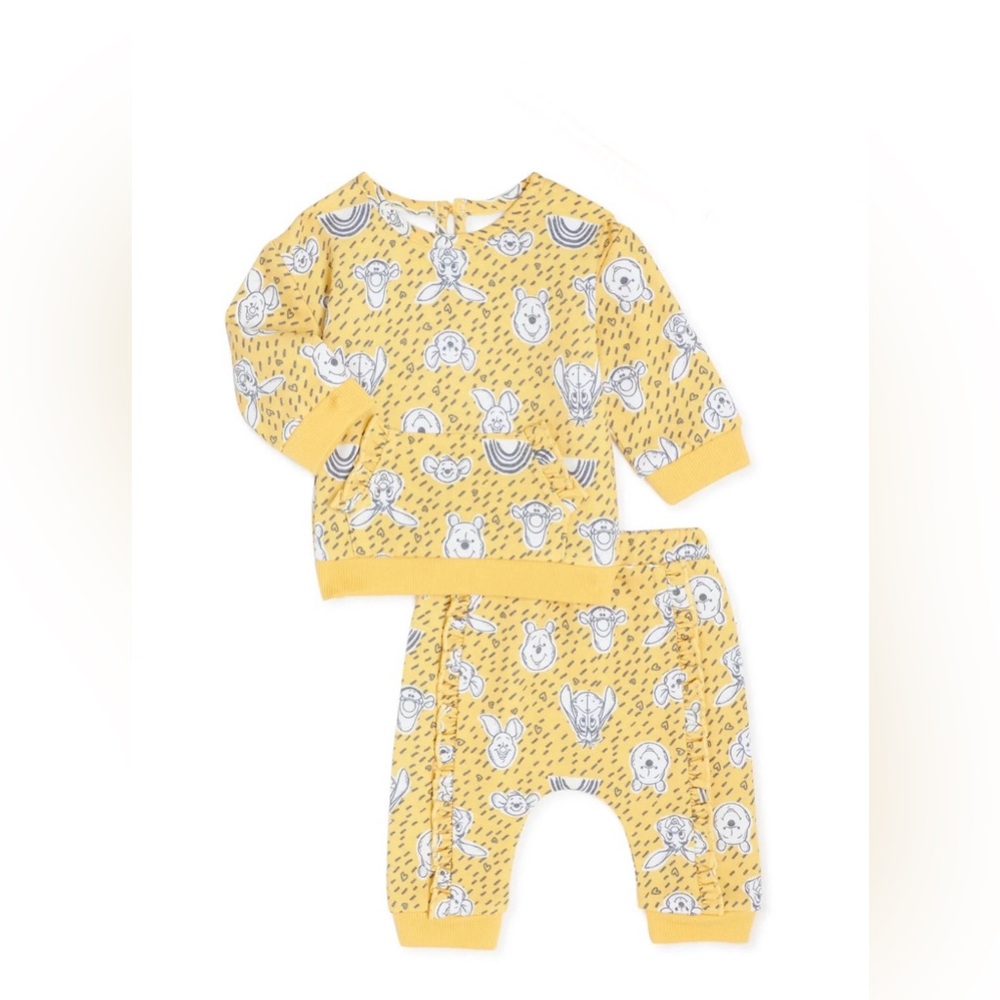 Sunny Yellow Kids Pajama Set with Fun Animal Print